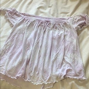 Purple and white off the shoulder top